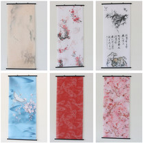 Chinese wedding props scroll hanging painting ceiling gauze ink painting blue floating top wedding decoration chiffon ribbon