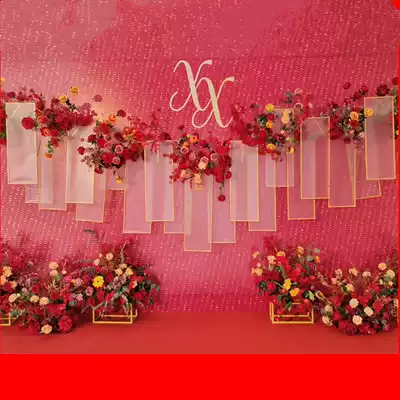 Wedding props Wrought iron background screen stage floral flower stand decoration creative wedding welcome area decoration decoration