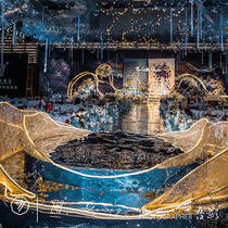 Wedding props iron fence rockery small mountain stage Tai Road wedding hall glowing arc fence