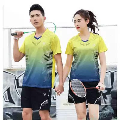 Badminton clothes men's and women's suits 2021 summer volleyball sports group custom breathable quick-drying short-sleeved table tennis clothes