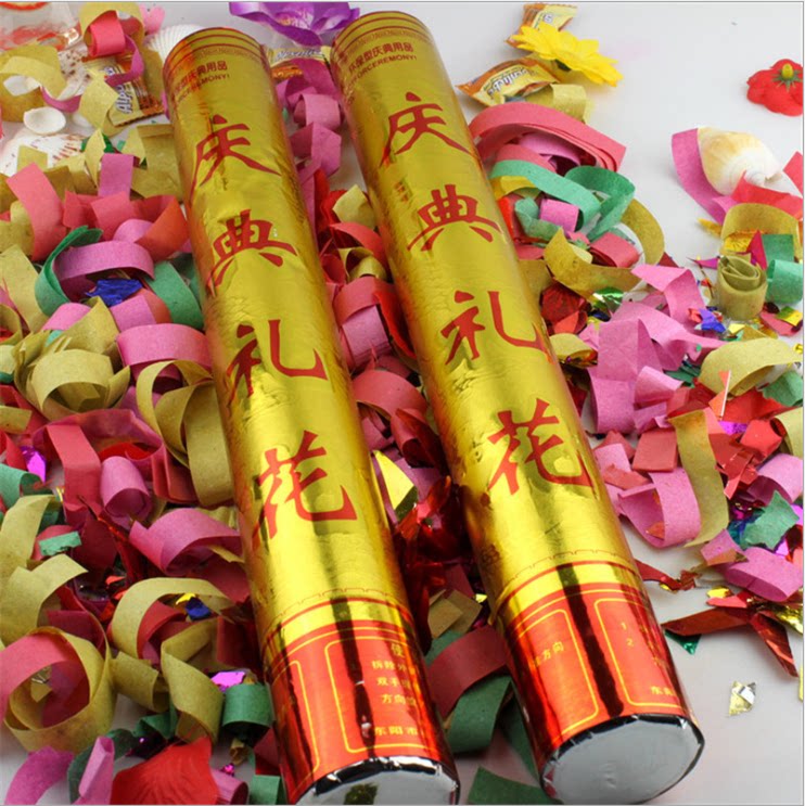 Chengdu Spot Wedding Supplies Golden Fireworks Festive Fireworks Salute Ribbon Fireworks Tube Wedding Flowers