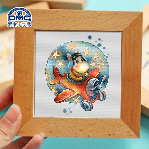 Французский набор для вышивки крестом DMC с животным узором для гостиной и спальни, серия с точным принтом бегемота-Маленький самолет