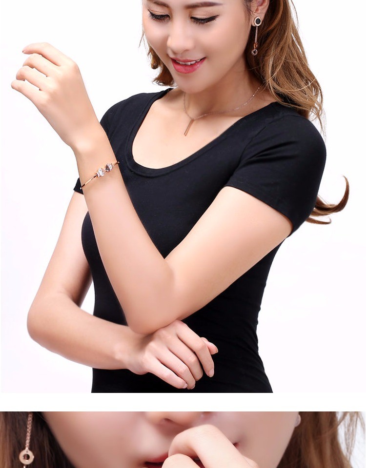 Vòng tay vàng hồng hôn cá Song Ngư Không phai mạ Vàng 18K Trang sức Vàng Mở Vòng tay bằng thép Titan gỗ huyết rồng