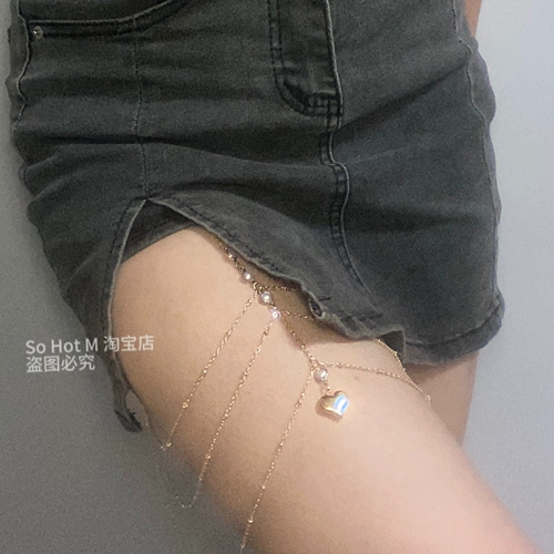 Сексуальная портупея на ногу, аксессуар, цепочка с кисточками