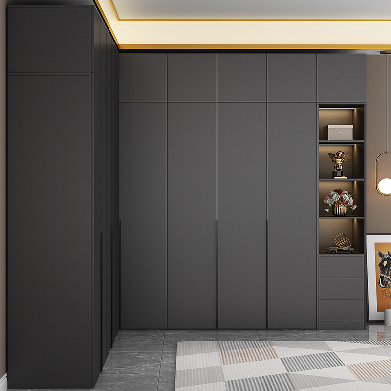 Corner 90 Degrees Wardrobe Home Bedroom Small Household Type Light Lavish Pair Open Wardrobe 7 Word Corner Cloakroom Cupboard