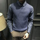 Autumn and winter shirt collar fake two-piece sweater men's business sweater trendy velvet thickened warm sweater top