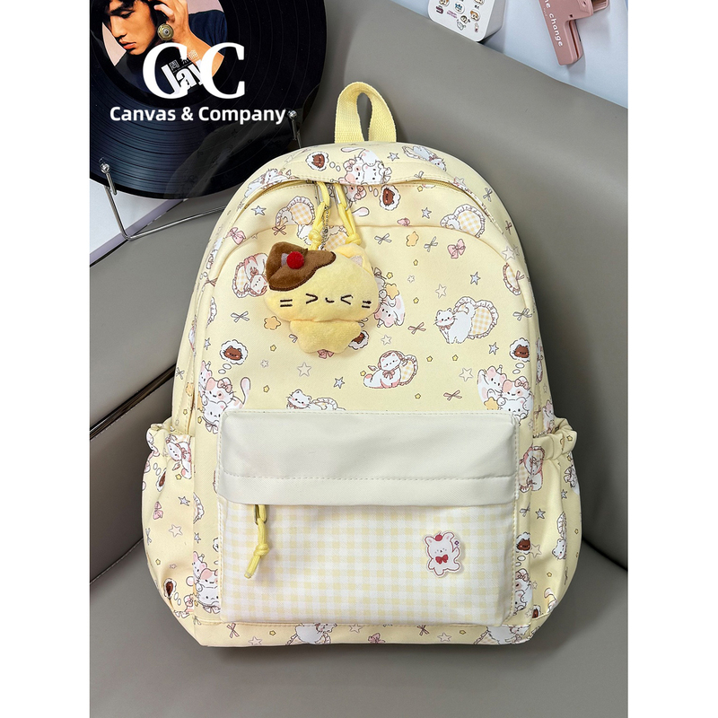 Cc2026 New Cute Cat School Bag for Girls ins Cartoon Junior High School Student Backpack Lightweight Travel Backpack Cc2026 New Cute Cat School Bag for Girls ins Cartoon Junior High School Student Backpack Lightweight Travel Backpack