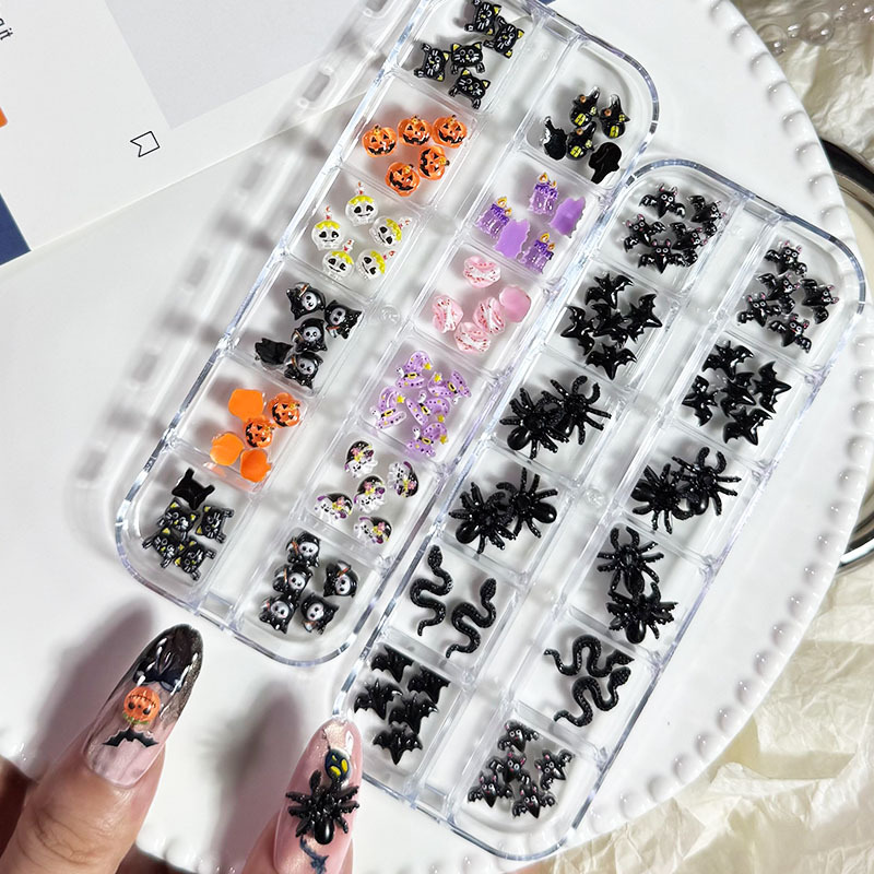New Mini Halloween Cartoon Spider Bat Cute Quirky Ghost Pumpkin Little Devil DIY Nail Art Decorations New Mini Halloween Cartoon Spider Bat Cute Quirky Ghost Pumpkin Little Devil DIY Nail Art Decorations