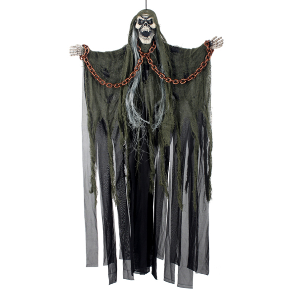 Đồ dùng Halloween, đạo cụ trang trí, ngôi nhà ma ám, toàn dân, ma dây chuyền điện, điều khiển giọng nói, treo ma lớn màu sắc, ngẫu nhiên - Sản phẩm Đảng / Magic / Hiệu suất đồ halloween cho bé