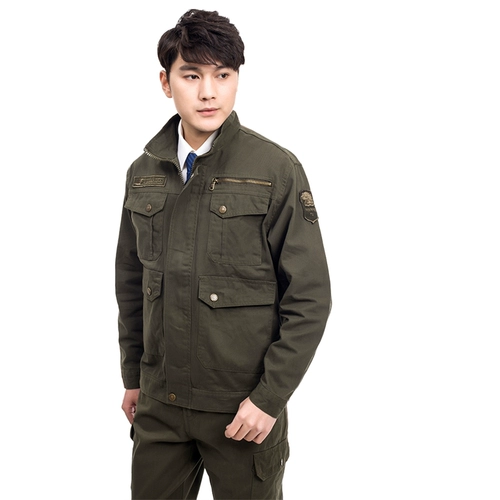 Хлопковый комплект для работы, износостойкие штаны, рабочая одежда, увеличенная толщина, защита от ожогов