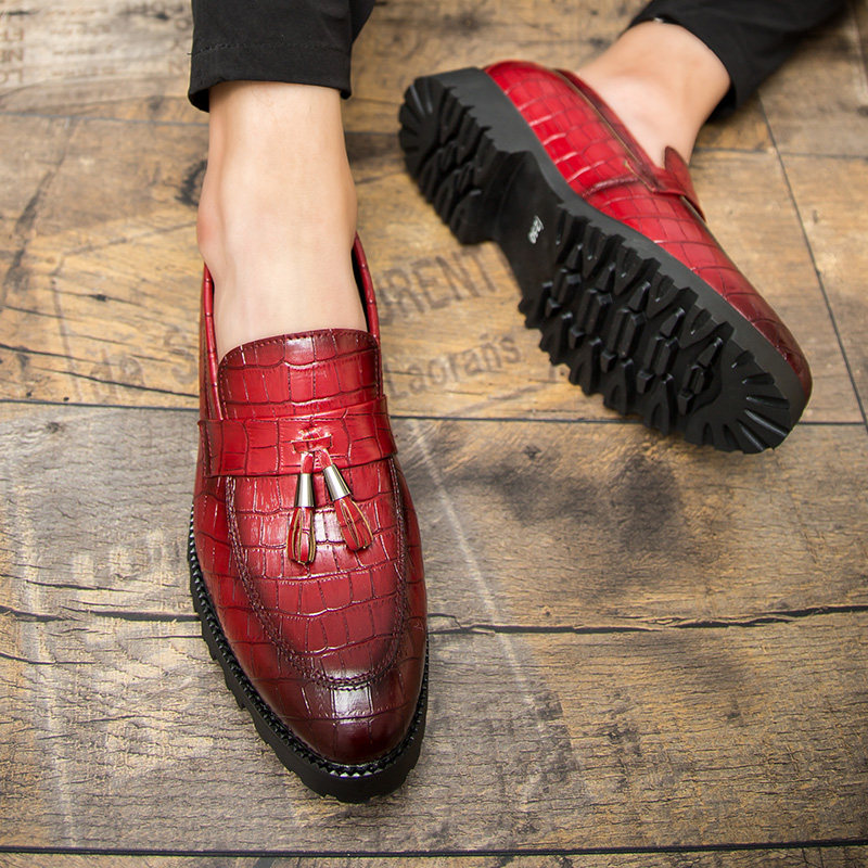 New British tassel leather shoes men's Korean version casual all-match men's shoes youth hair stylist trendy shoes men's wedding shoes