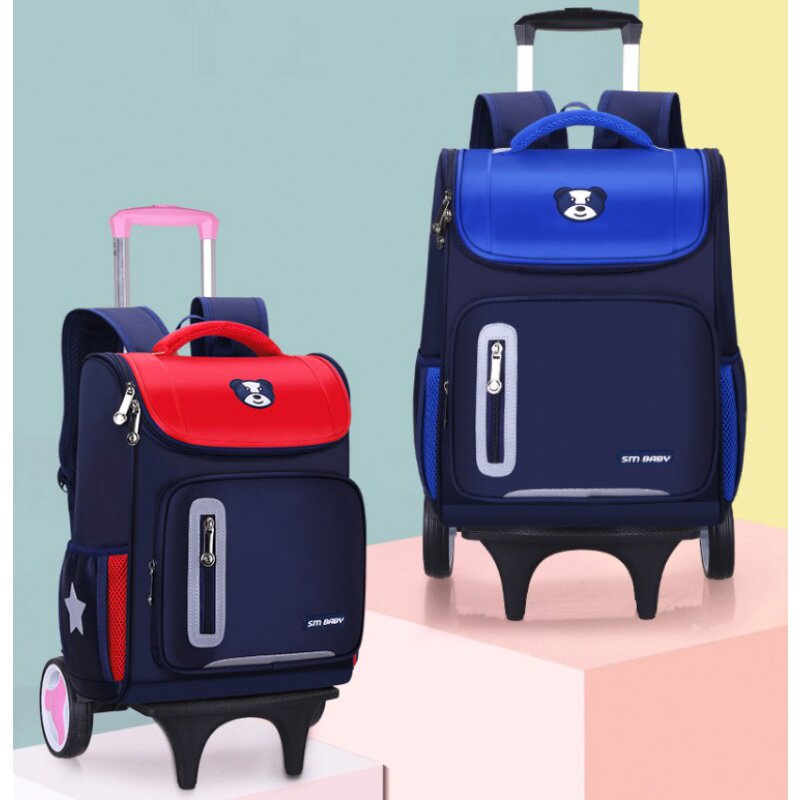 Reinforced tie rod school bag drag rod male primary school student I want to buy two rounds of Foreign school durable boy trend load reduction wear-resistant