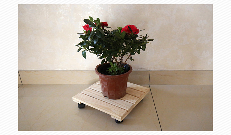Chân đế gỗ di động vuông, giá treo hoa, giá thông, có tay lái, sân vườn - Nguồn cung cấp vườn bồn trồng cây