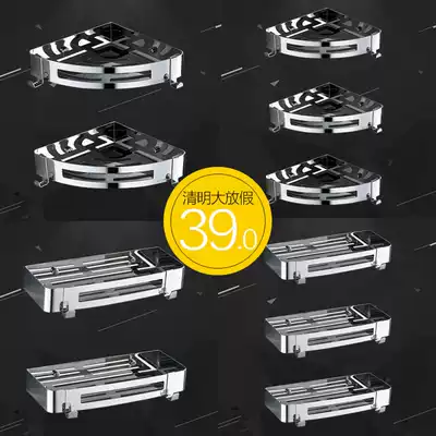 304 stainless steel bathroom shelf Punch-free powder room shelf 2-layer shower room shelf corner rack wall hanging