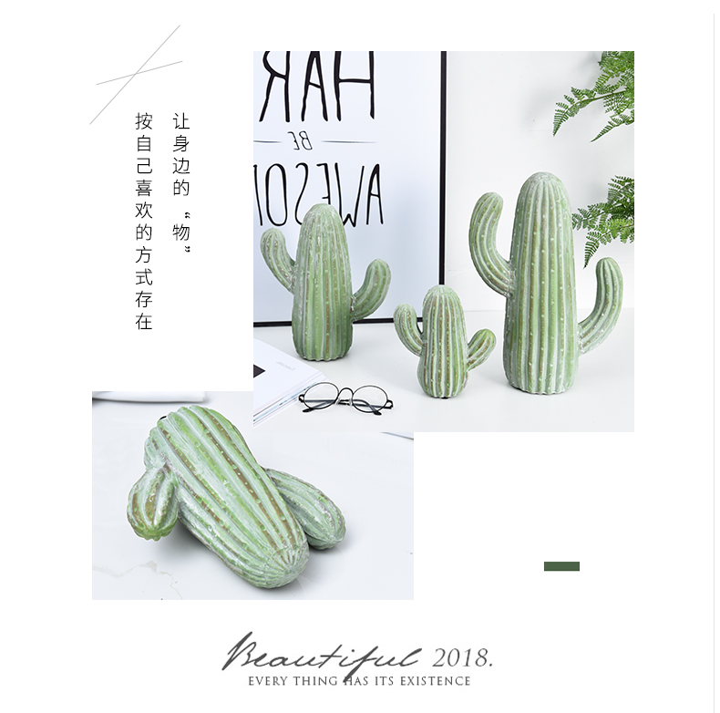 Phong cách Bắc Âu đơn giản xương rồng xanh cổ tích cột phụ kiện nhà phòng khách mô hình phòng trang trí sáng tạo đồ trang trí nhỏ thiết kế spa mini tại nhà
