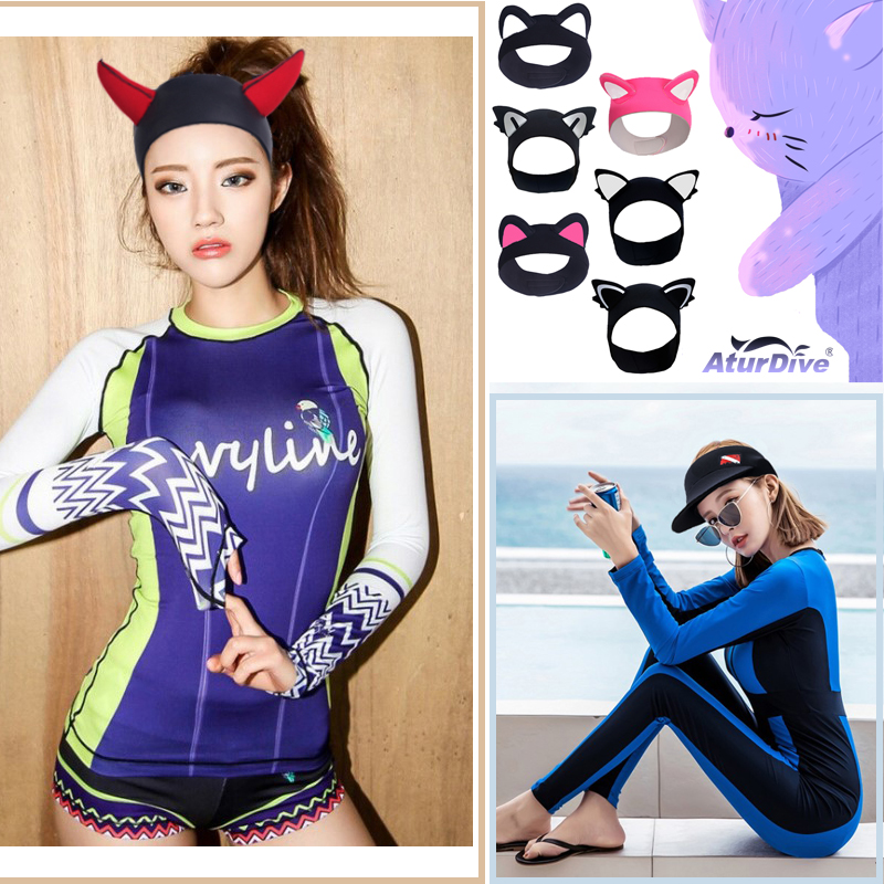 AD diving swimming ear protection hair band Cat Rabbit cartoon Children adult diver hair bundle small s diving headgear