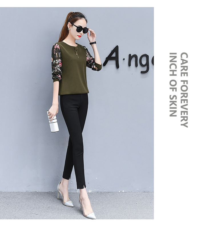 Áo phông dài tay mùa xuân và mùa thu body áo sơ mi đơn tx áo sơ mi nữ trung niên nữ 30nv35 40 tuổi 45 áo thun kiểu đẹp