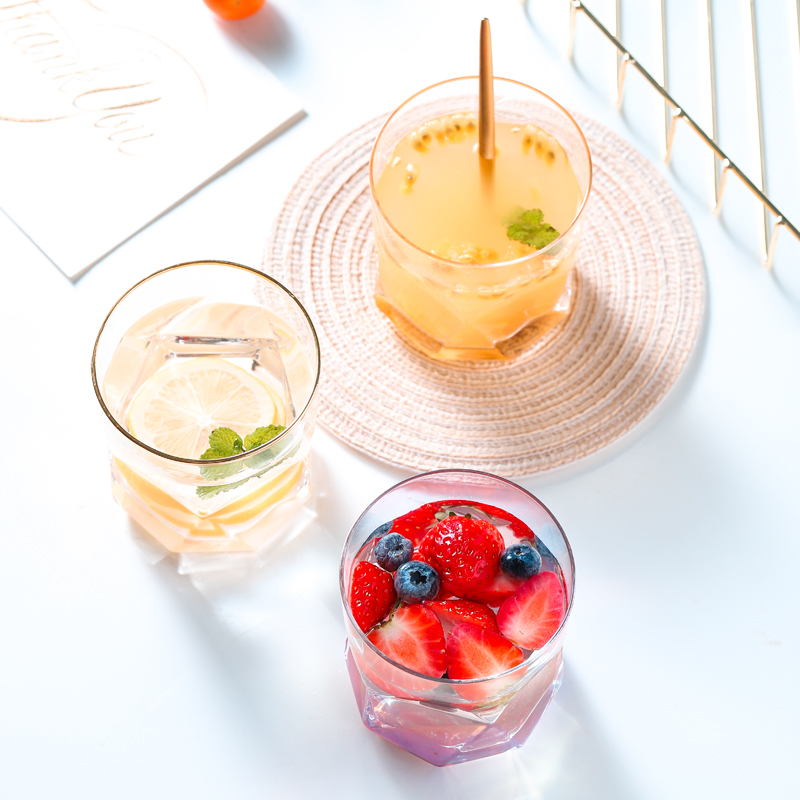 Geometric cup ins creative household characteristics of glass paint dazzle see irregular jingdezhen move glass tableware