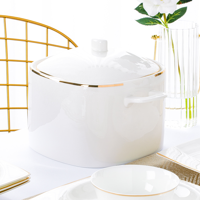 Gold flexibly item up phnom penh dish suit household contracted Europe type combination jingdezhen ceramic tableware suit dishes