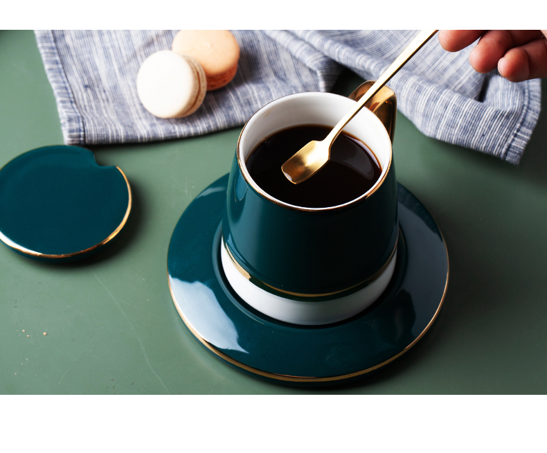 Coffee mugs cup suit European contracted household small key-2 luxury creative keller of Coffee cup dish