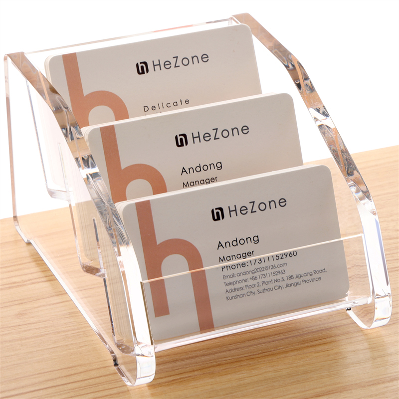 Sanruiデスクトップ透明マルチグリッド名刺収納ボックス展示オフィスカードコレクションボックスホテルルームカード収納厚手アクリルシンプルクリエイティブビジネスフロントデスク大容量ボックス