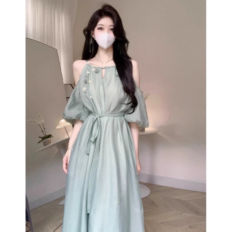 GROVE FOREVER Summer dress, long skirt, lifting effect, with short sleeve GROVE FOREVER Summer dress, long skirt, lifting effect, with short sleeve