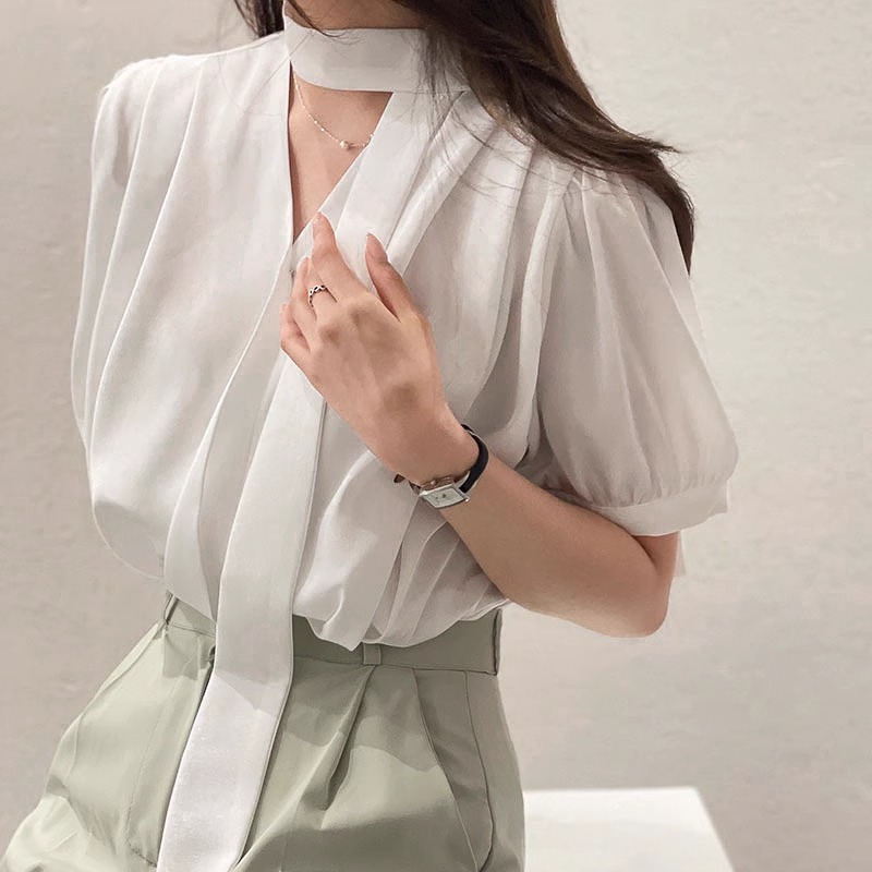 GROVE FOREVER Summer scarf, shirt, top, oversize, loose fit, puff sleeves GROVE FOREVER Summer scarf, shirt, top, oversize, loose fit, puff sleeves