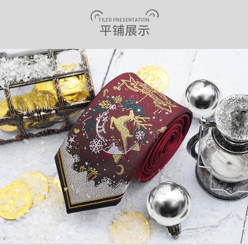 товар из китая 噗叮熊【圣诞雪夜】原创jkdk红色手打领带男女学生校供饰品小物
