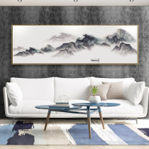 New Chinese atmosphere landscape landscape painting living room hanging painting ink painting sofa background wall decoration painting back with backing Mountain