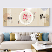 Lotus Zen Willi Decoration Painting New Chinese Hung Painting Living Room Sofa Background Wall One Whole Lotus Bedroom Headboard Mural Painting