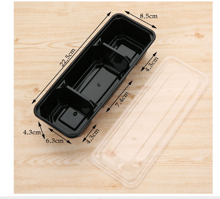 Hộp cơm trưa dùng một lần, đồ ăn mang đi Nhật, hộp ăn trưa đóng gói, bát 550ML, sushi thức ăn nhanh bằng nhựa hình chữ nhật, bìa đặc biệt - Hộp cơm điện sưởi ấm hộp hâm nóng thức an lock&lock