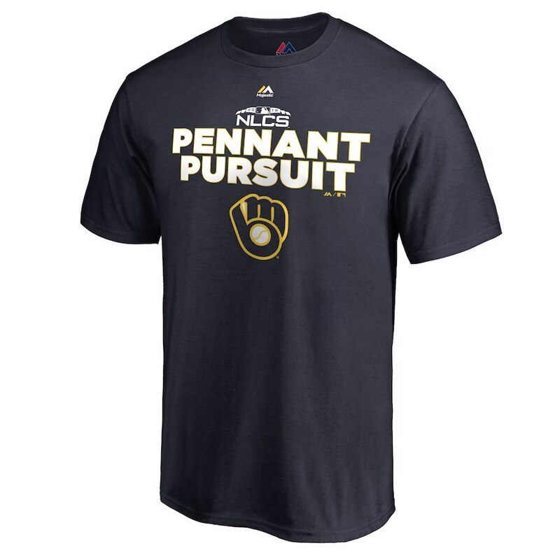 Major League Baseball Brewers Pure Cotton Short-Sleeved Crew Neck T-Shirt