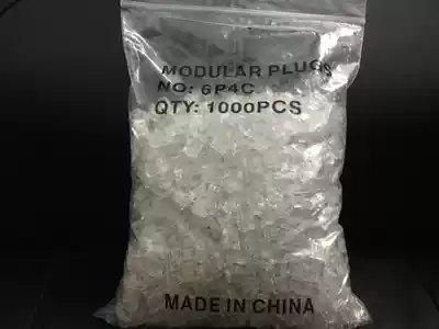 The whole package of 4-core phone crystal head 4-core crystal head 6P4C crystal head RJ11 crystal head 1000 packs