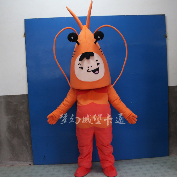 Cartoon Puppet Clothing lobster man wearing walking headgear doll Puppet Customized base Shrimp Mi Mascot Plush