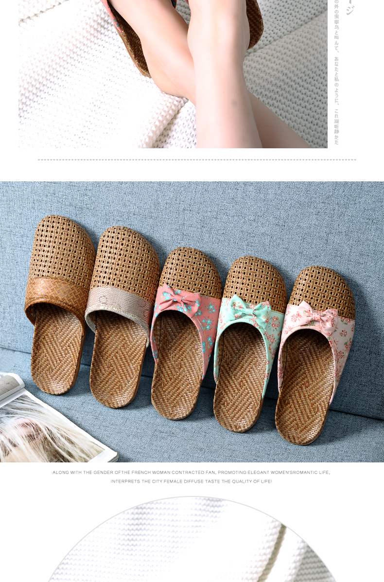 Mua 1 tặng 1 dép lanh nữ mùa hè nhà nho cỏ đôi trong nhà nhà chống trượt cỏ cỏ nhà nam - Trang chủ dép đi trong nhà cho bé gái