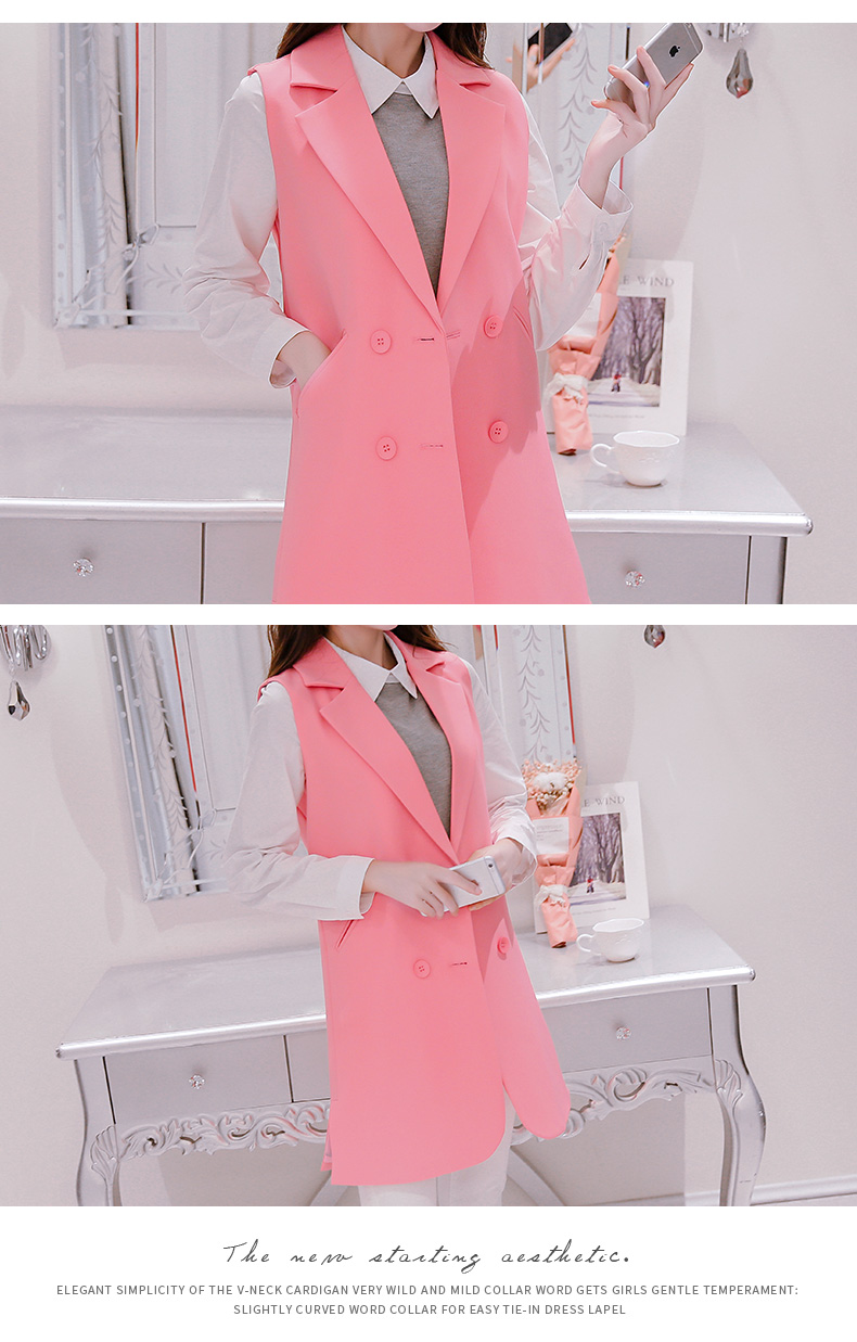 Xuân 2018 phiên bản Hàn Quốc mới của áo vest không tay mỏng vest áo khoác vest nữ dài shop quần áo nữ gần đây