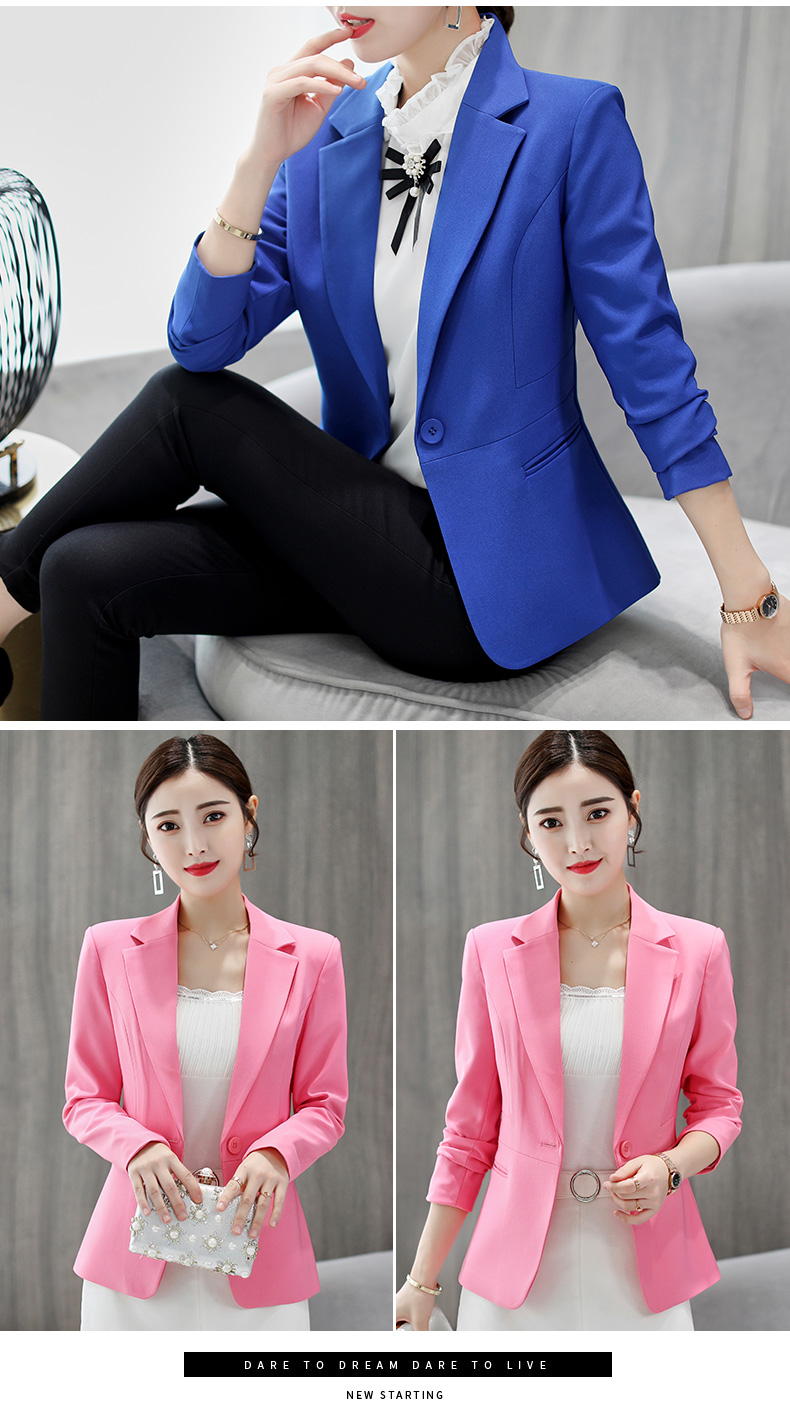 Màu sắc 黛 妃 2018 thu đông 2018 Thời trang mới phiên bản Hàn Quốc cỡ lớn là bộ đồ mỏng màu thuần khiết giản dị nữ phù hợp với thủy triều hoang dã vest nữ đẹp