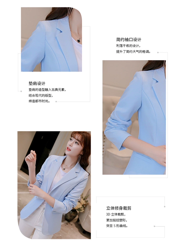 黛 2018 Xuân-Hè 2018 phiên bản Hàn Quốc mới của thời trang size lớn Bộ đồ nhỏ tay dài mỏng là áo khoác mỏng cho nữ