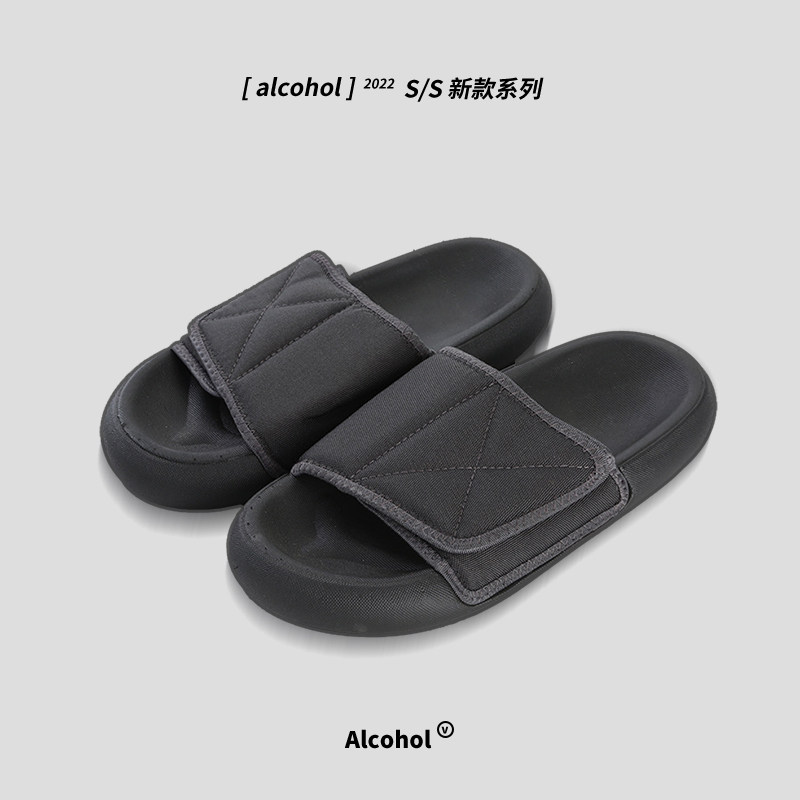 2022 AlcoholSS Kanye the same Velcro breathable heightened bread shoes non-slip outside wear beach slippers