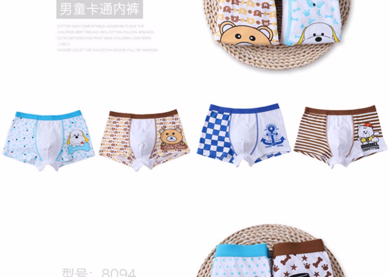 Đồ lót 100% cotton cho bé trai 8 võ sĩ trẻ em Cotton thiếu niên 12-15 tuổi quần sịp con voi