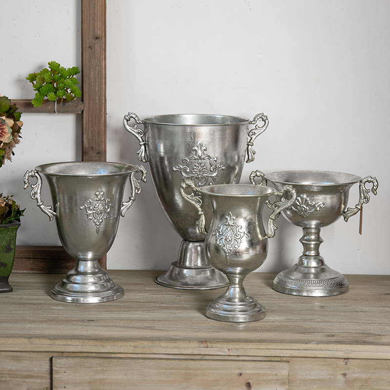 Silver Florist China Vintage Vintage Vintage Retro Made Old Vase Flower Urn Cups Restaurant Wedding Experience swing piece decorations-Taobao