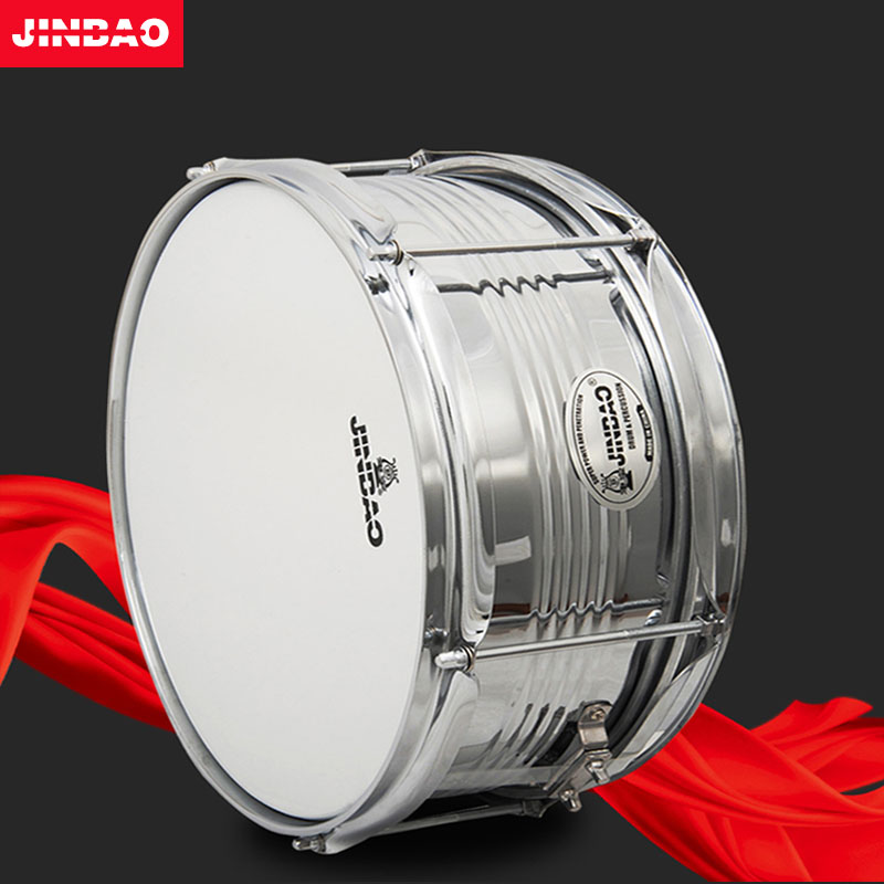Wholesale Jinbao JBS1051 Snare drum 13 inch stainless steel musical instrument Young Pioneers military band snare drum with baby bag