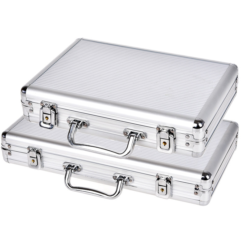 Texas hold'em silver portable aluminum box baccarat blackjack blackjack 21 points chess room chip box aluminum box storage box