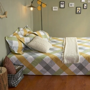 Bông cũ lanh thô bông vải duy nhất và nhỏ trải giường ký túc xá đơn hoặc kép 1,5 mét 1.8m2m - Khăn trải giường