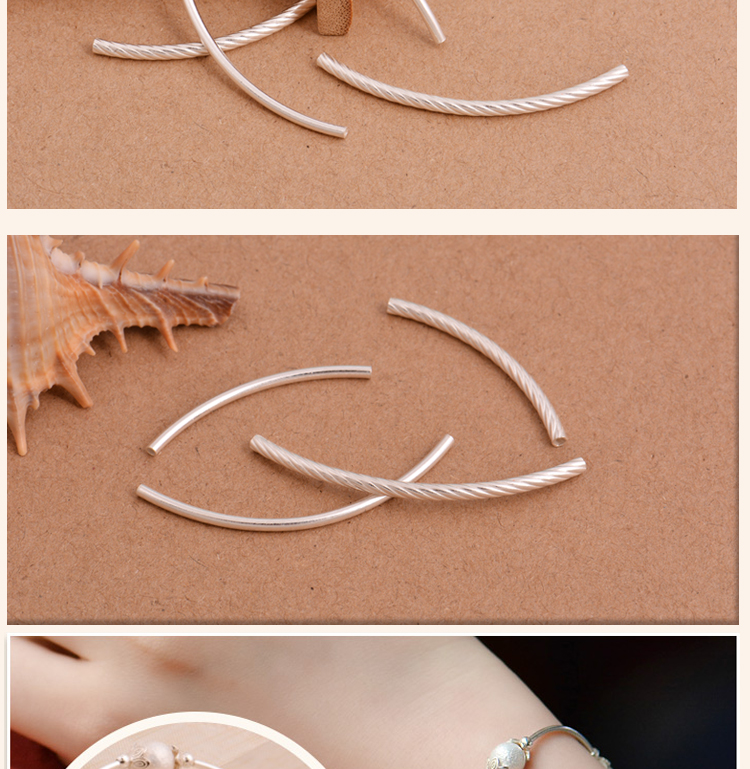 925 sterling bạc khuỷu tay phụ kiện tự làm bóng xoắn xoắn khuỷu tay làm bằng tay đính cườm vòng chân bạc trang sức vật liệu - Vòng chân vòng chân cho nữ
