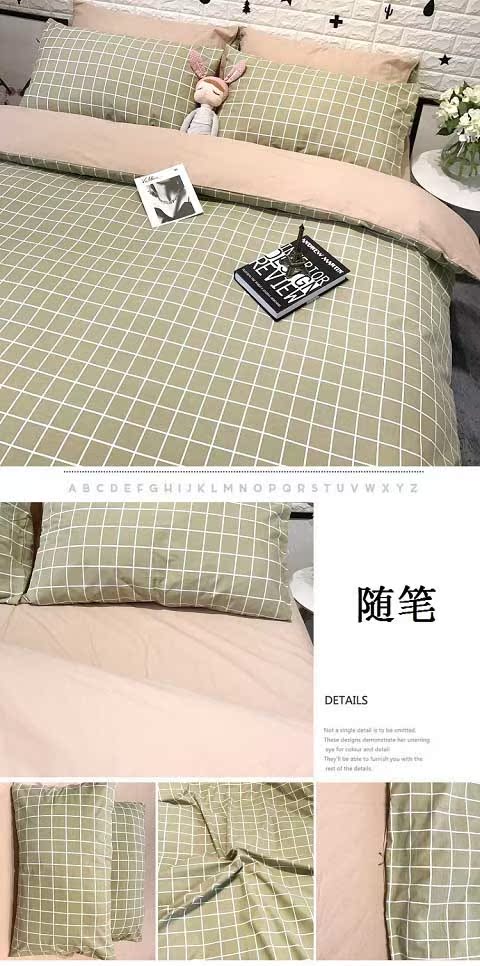 Mùa thu và mùa đông chà nhám nữ bông ấm bông denim dày màu hồng doanh nghiệp giường ngựa vằn khăn trải giường - Bộ đồ giường bốn mảnh chăn ra gối