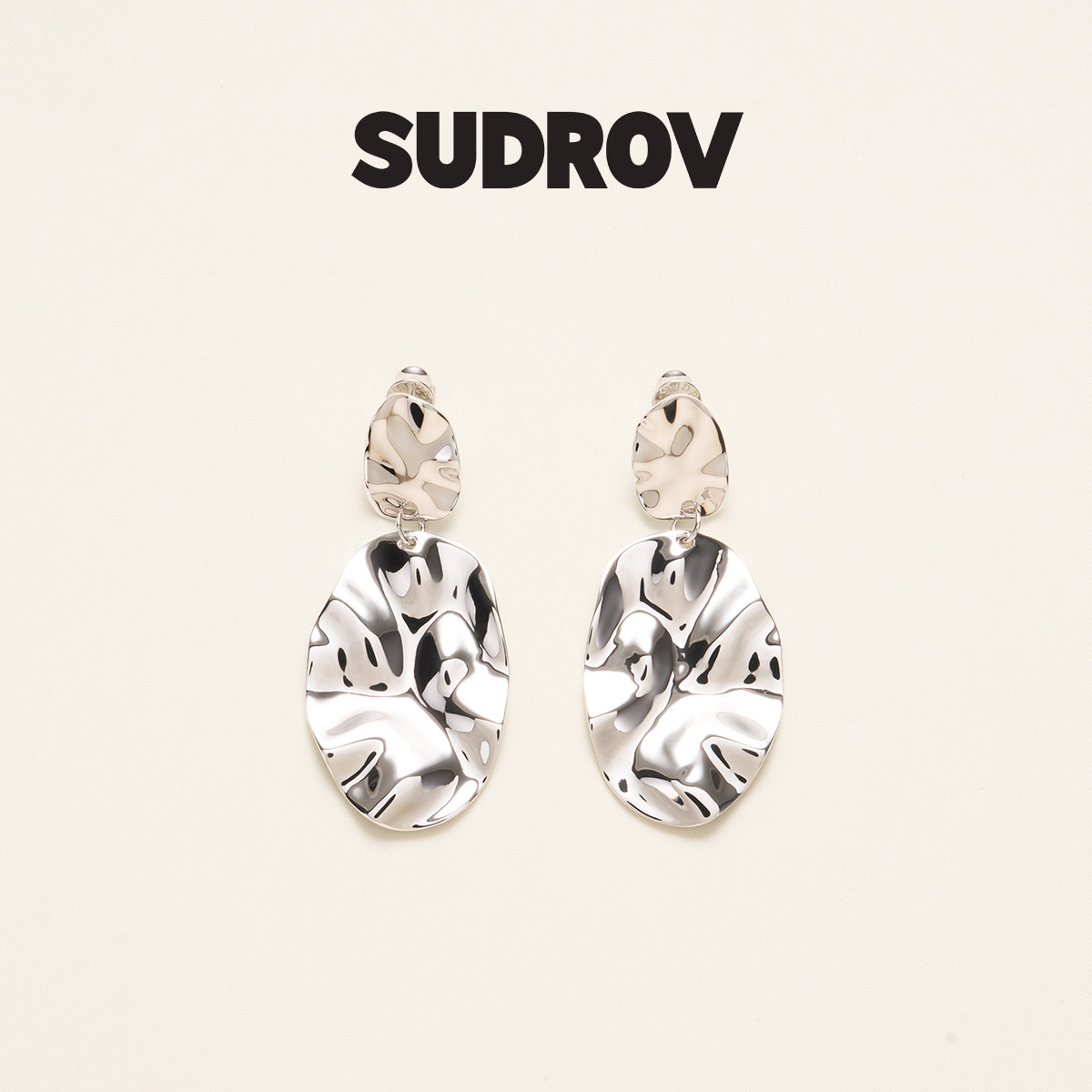 Серьги SUDROV Sujue, простой дизайн, серебро 925 пробы, индивидуальность, модные преувеличенные большие серьги, темпераментные серьги Изображение 1