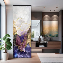 Cloisonné enamel partition screen fashionable light luxury high-end French art glass customized tempered abstract light transmission