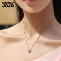  S925 sterling silver necklace female clavicle chain inlaid with Swarovski zircon one single diamond pendant necklace female tide net red