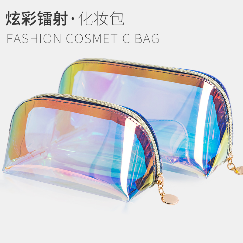 Laser transparent makeup bag women's large capacity carry-on skin care products storage bag waterproof travel travel toiletry bag